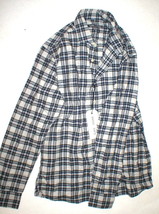 New Mens NWT Slate &amp; Stone Button Down Shirt Dark Navy Blue Gray M Designer Wool - £224.52 GBP