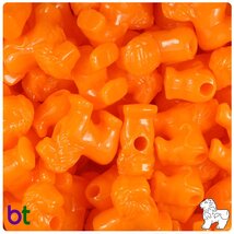 BeadTin Orange Opaque 22mm Lion Pony Beads (24pcs) - $2.39
