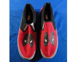 MARVEL DEADPOOL RED AND BLACK SLIP-ON CANVAS SKATER SHOES SNEAKERS MENS ... - $28.96