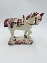 Rare Delft Holland ROOD RED VELSEN Pottery unicorn horse Figurine 809  - $315.00