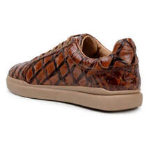 Belvedere Kingstone Genuine Pirarucu Leather Lace Up Sneakers Ant. Almond Br02 image 3