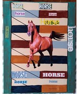 Painting Horse Collage Original Signed Collectible Art Stallion Horses M... - $39.98