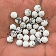 12x12 mm Round Natural White Howlite Cabochon Loose Gemstone Lot - £6.20 GBP+