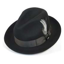 Men Bruno Capelo Fedora Hat Wool 100% Fine Australian Wool Marco MC940 Black image 2