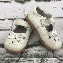 Vintage 90’s Girls Toddler Sz 7(EU24) Shoes White Pebbled Leather Mary-Janes - £15.82 GBP