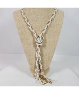 Vintage 1980s Casual Career Beaded Necklace 48 Inch Manual Tie - $10.92