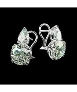 2.76 Ct Round Cut Lab-Created Diamond Omega Back Earrings 14K White Gold... - $1,957.51 MXN