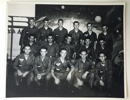 1950s United States Air Force Airman Group Photo Behind Space Background... - $65.00