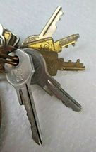 Various Vintage Old Keys Small with Key Chain Lot image 6