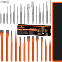 HORUSDY 28-Piece Heavy Duty Punch and Chisel Set, Including Taper Punch, Cold Ch - £46.54 GBP