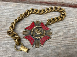 Vtg Military Crown Bracelet Medal Medallion Unknown Origin English British ? - £15.60 GBP