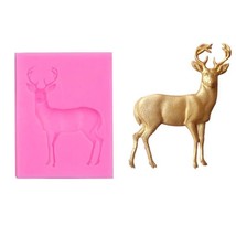 Deer Silicone Mold 3D Polymer Clay Chocolate Decorating Tools Cookie Moulds Cake - £8.69 GBP
