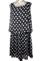 ROBERT LOUIS Black Multicolor Polka Dot Tiered Chiffon Summer Dress Women Sz XL - £22.94 GBP