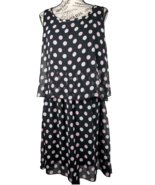 ROBERT LOUIS Black Multicolor Polka Dot Tiered Chiffon Summer Dress Wome... - £22.74 GBP
