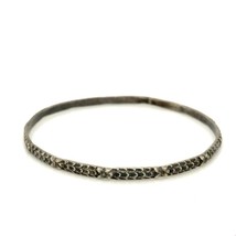 Vintage Sterling Silver Handmade Flower Embossed Stackable Bangle Bracel... - £39.47 GBP