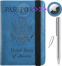 Airtag Passport Holder Cover Wallet Travel Essentials  Blocking Leather ... - $24.87