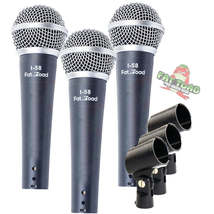 Vocal Handheld Microphones &amp; Clips (3 Pack) by FAT TOAD - Cardioid Dynam... - £31.93 GBP