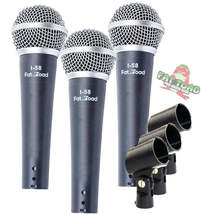 Vocal Handheld Microphones &amp; Clips (3 Pack) by FAT TOAD - Cardioid Dynam... - £30.77 GBP