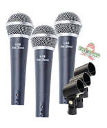 Vocal Handheld Microphones &amp; Clips (3 Pack) by FAT TOAD - Cardioid Dynam... - £28.26 GBP
