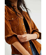 Women Shirt Brown Genuine Lambskin Leather Handmade Stylish Casual Forma... - $177.87 CAD+