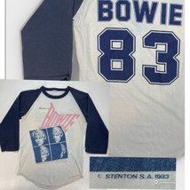 David Bowie Vintage 80s Tour Shirt Mens S 1983 Serious Moonlight Single Stitch - £125.25 GBP