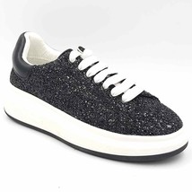 Aqua College Women Low Top Sneakers Darcy Size US 6M Black Glitter - £23.81 GBP