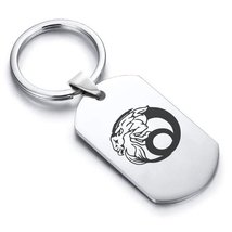 Stainless Steel Capricorn Zodiac (Sea Goat) Dog Tag Keychain - £7.98 GBP