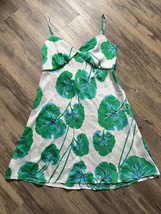 Diane Von Furstenberg x Target Leaf Short Satin Slip Dress Green Size XS DVF - £15.21 GBP
