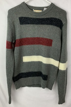 Vintage Mohair Sweater Pullover Wool Blend Mens Medium Gray Adam Sloane - £29.87 GBP