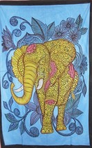 Traditional Jaipur Hand Painted Elephant Indian Mandala Tapestry, Bohemian Eleph - £22.27 GBP