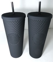 Starbucks 2 Tumbler Coffee Cold Cup 24oz Studded Matte Black ,Le 2019 ,New - $420.00