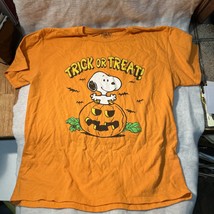Peanuts Halloween Trick-Or-Treat Snoopy Great Pumpkin Orange Tshirt Adult XL - £19.97 GBP