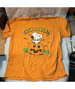 Peanuts Halloween Trick-Or-Treat Snoopy Great Pumpkin Orange Tshirt Adul... - $24.99