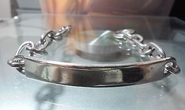.925 Sterling Silver Engravable ID Toggle Link Bracelet - 8&quot;in - Free Sh... - $1,121.45 MXN