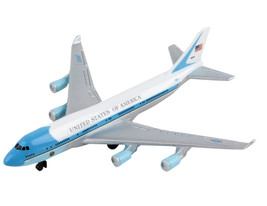 Air Force One Aircraft &quot;United States of America&quot; White with Blue Stripes Diecas - $26.62