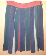 Vintage Womens Wool Pleated Uniform Skirt 1940&#39;s-50&#39;s Blue Red Green - £29.20 GBP