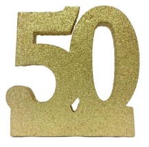 50th Birthday or Anniversary Glitter Styrofoam Number Cake Centerpiece - £10.21 GBP