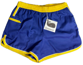 Swim Trunk Navy Yellow New Deadstock Size 16 Youth Donmoor Whale 1970s - £15.82 GBP