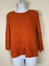 Old Navy Womens Size S Orange Knit Sweater 3/4 Sleeve - £7.22 GBP