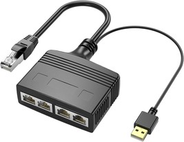 1 to 4 Port RJ45 Ethernet Splitter Adapter 8 Core 100Mbps High Speed LAN Network - £37.28 GBP