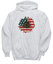 Independence Day Hoodie America Sunflower White-H  - £28.82 GBP