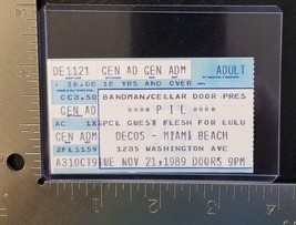 P I L (SEX PISTOLS) / FLESH FOR LULU - VINTAGE NOV 21, 1989 CONCERT TICK... - $10.00