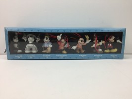 Vtg Disney Mickey Mouse 70 Happy Years Ceramic Ornaments Boxed Set 7 1928-1995 - £71.83 GBP