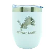 Detroit Lions Etched Logo Stemless Wine Hot Cold Tumbler 16 oz Stainless... - $25.74