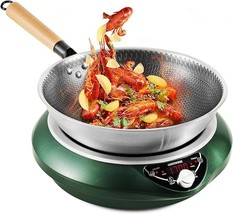 1700W Electric Induction Wok, Concave Induction Cooktop With Wok Fast &amp; ... - £294.25 GBP