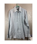 Guy Laroche Homme France Designer Dress Shirt Linen Plaid Mens Size 16.5... - $820.07 MXN