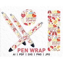 Nurse Pen Wrap SVG, Pen Wrap SVG, Pen Wrap Png, Medical Pen Wrap,Inkjoy Pen Wrap - £2.36 GBP