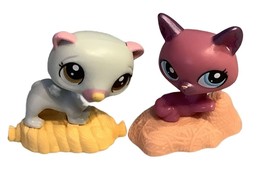 Littlest Pet Shop Cat Ferret Bobble Head Pink LPS Mini Figures McDonalds - £13.70 GBP