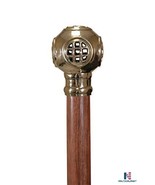 NauticalMart Men&#39;s Divers Helmet Fashion Walking Stick Gold  - $89.00