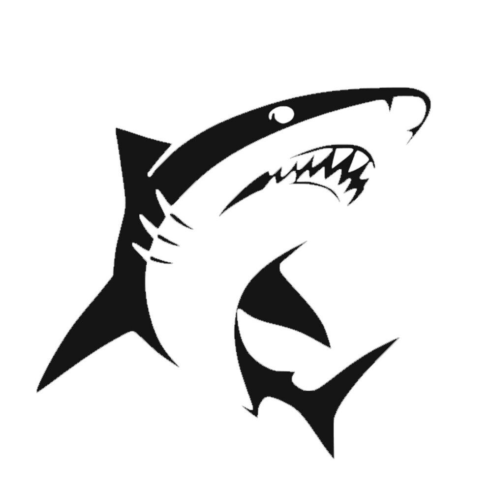 Shark Vinyl Decal Sticker ocean surfing Fishing Tumbler Car Bumper Stick... - $5.93+